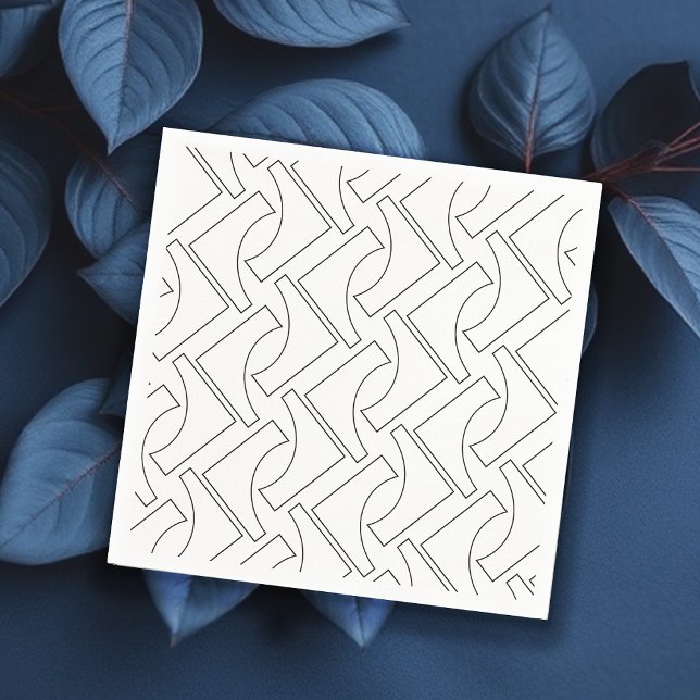 Elegant Trendy Black and White Geometric Pattern Napkin (Creator Uploaded)