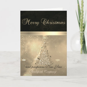 Elegant Trendy  Black, Christmas  Tree,Corporate Holiday Card