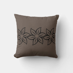 Elegant Trendy Brown Modern Flowery Cushion