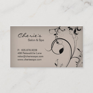 Elegant Trendy Business Card Beige Swirls