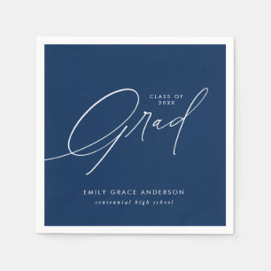 Elegant Trendy Calligraphy Script Graduation Napkin
