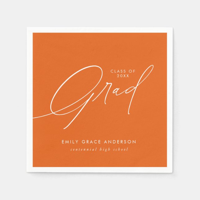 Elegant Trendy Calligraphy Script Graduation Napkin (Front)