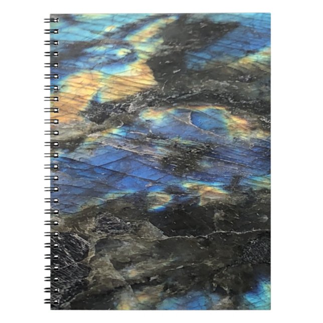 Elegant Trendy Chic Labradorite Crystal Stone Notebook (Front)