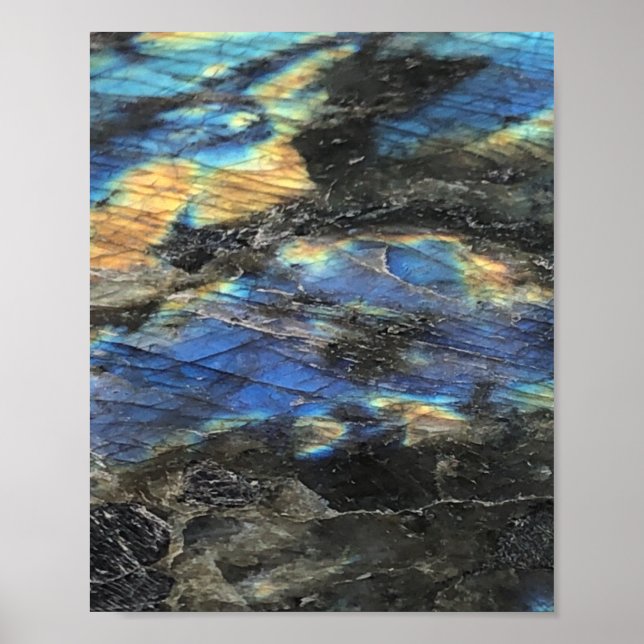 Elegant Trendy Chic Labradorite Crystal Stone Poster (Front)