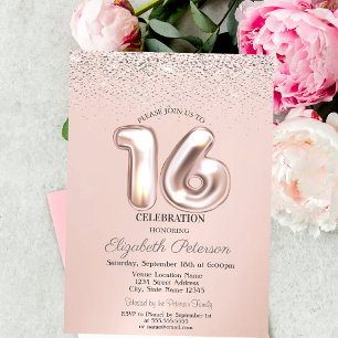 Elegant Trendy Confetti Sweet 16 Invitation