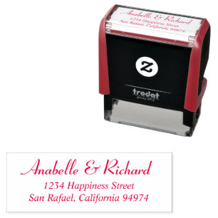 Elegant Trendy Couple / Wedding Address Self-inking Stamp