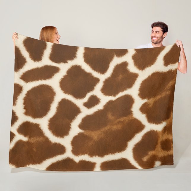Elegant Trendy Cow Faux Leather Collection Fleece Blanket (In Situ)
