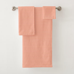 Elegant Trendy Cute Template Stripes Apricot Color Bath Towel Set