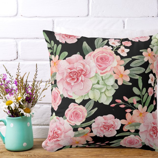 Elegant Trendy Floral Watercolor botanical Cushion (Creator Uploaded)