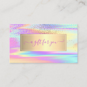 Elegant Trendy Frame Colourful Holographic Discount Card