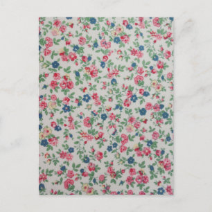 Elegant trendy girly vintage roses  floral pattern postcard