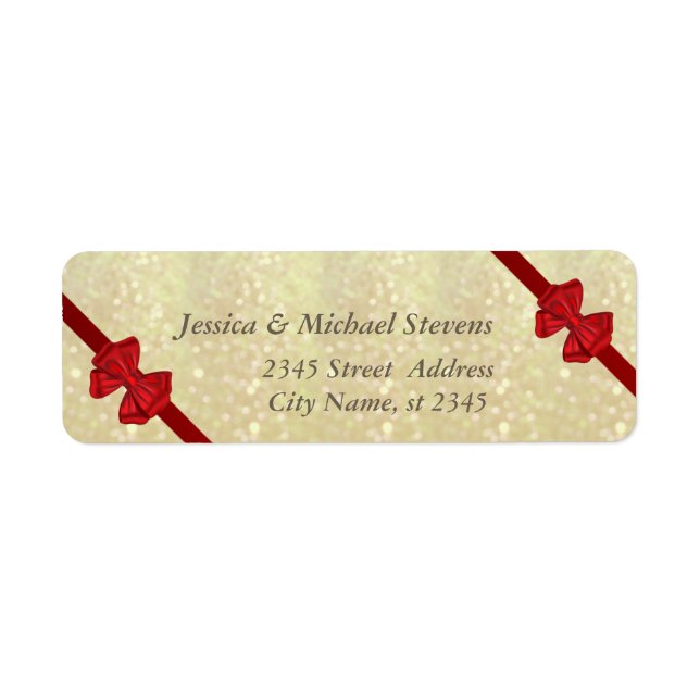 Elegant trendy glittery red bows wedding (Front)