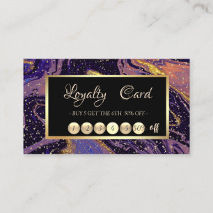 Elegant Trendy Gold Confetti Marble Frame  Loyalty Card