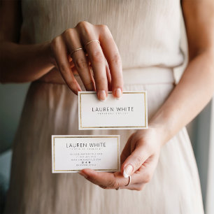 Elegant trendy gold foil frame minimal modern business card