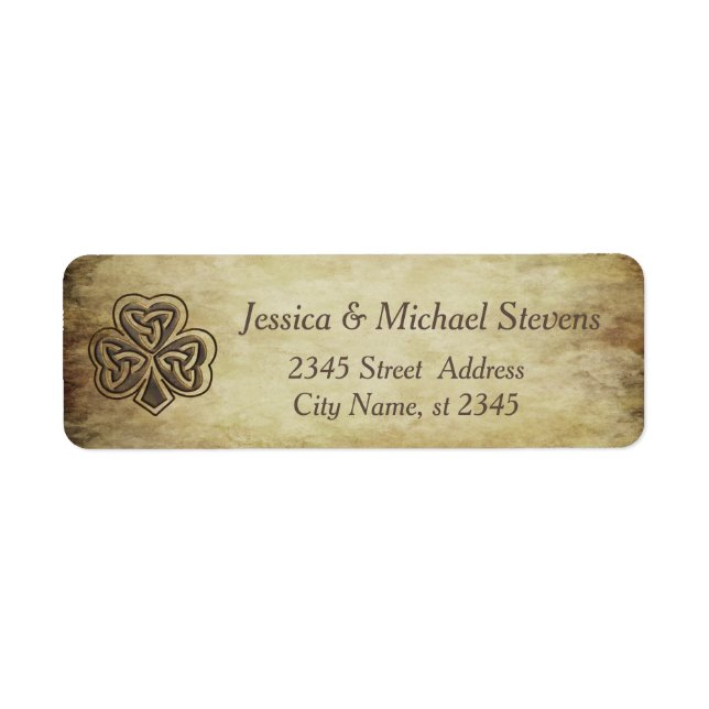 Elegant trendy lucky Irish shamrock Label (Front)