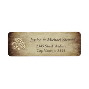 Elegant trendy lucky Irish shamrock Label