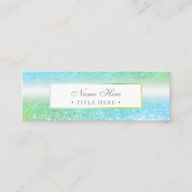 Elegant Trendy Luxe Green Mini Business Card (Front)