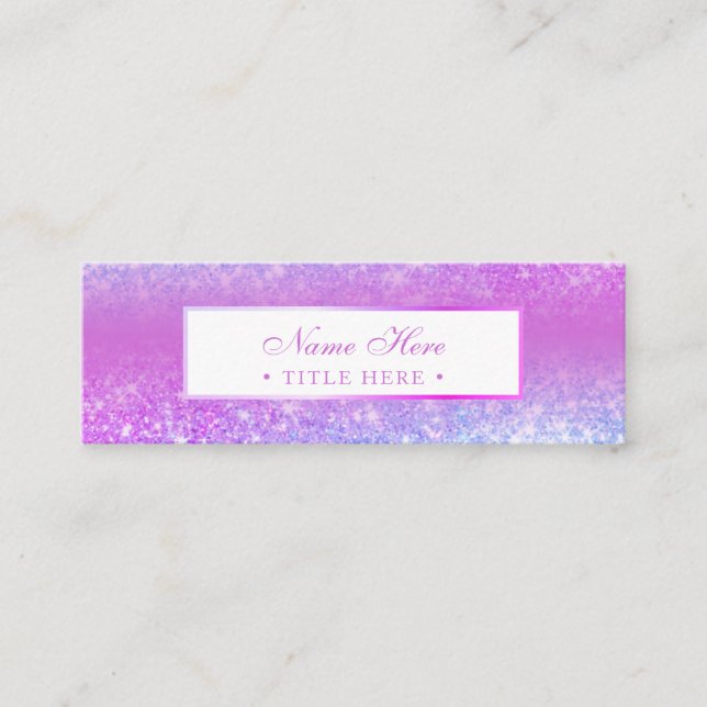 Elegant Trendy Luxury Purple Mini Business Card (Front)