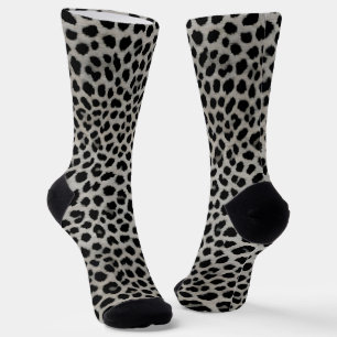 Elegant Trendy Luxury White Leopard Collection Socks