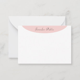 Elegant Trendy Modern Calligraphy Blush Pink White Card