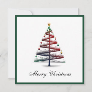 Elegant Trendy Modern Simple Christmas Tree  Holiday Card