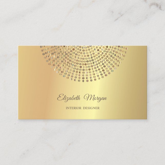 Elegant Trendy  Professional,Gold Dots Business Card (Front)