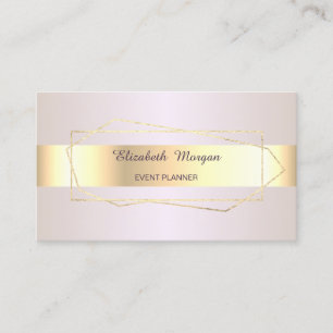 Elegant Trendy Professional Gold Geometric ,Frame Business Card