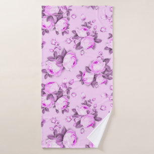 Elegant trendy purple Pink floral  Bath Towel