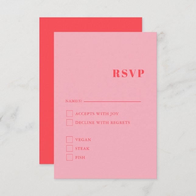 Elegant & Trendy Retro Pink Enclosure Card (Front/Back)
