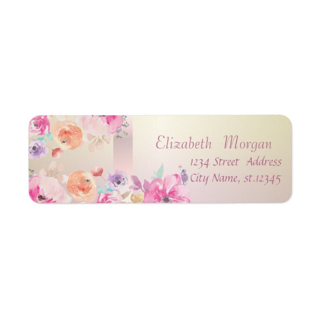 Elegant Trendy  Romantic Watercolor  Flowers (Front)