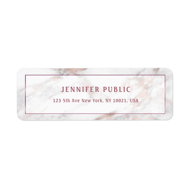 Elegant Trendy Rose Gold Marble Modern Template (Front)