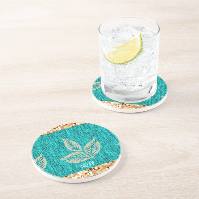  Elegant Trendy Teal Coaster (Side)