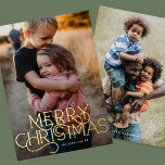 Elegant Trendy Typography MERRY CHRISTMAS Photo<br><div class="desc">***Elegant & Modern Photo CURLY MERRY CHRISTMAS Holiday Card*** _______________________ this design template is fully editable / customisable by you the customer - click personalise further button if you wish to move, add, delete, or make significant changes to the design _______________________ *if you have any DESIGN questions or need more...</div>