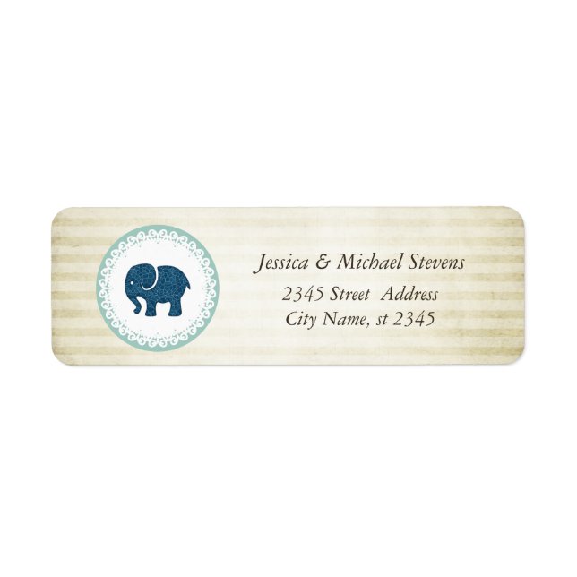 Elegant trendy vintage narrow stripes elephant (Front)