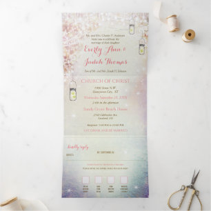 Elegant Tri-Fold Fairy Tale Wedding Includes RSVP Programme