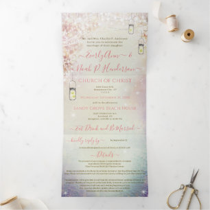 Elegant Tri-Fold Fairy Tale Wedding Includes RSVP Programme