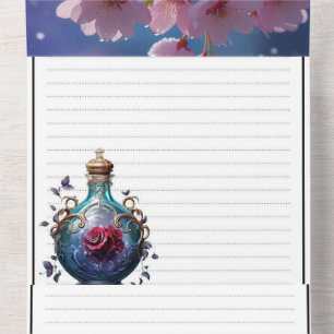 Elegant Tri-Fold Wedding Invitation - Pink Cherry 