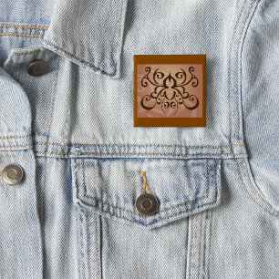 Elegant Tribal Swirl Tattoo Style 15 Cm Square Badge