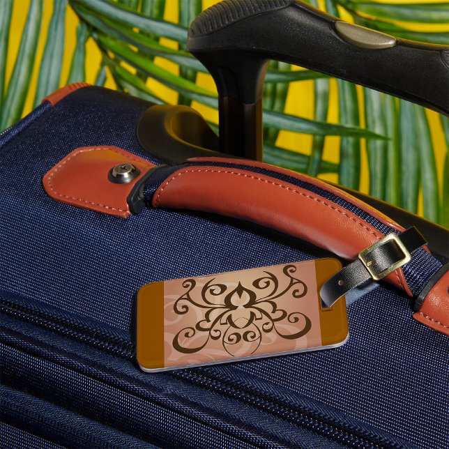 Elegant Tribal Swirl Tattoo Style  Luggage Tag (Creator Uploaded)