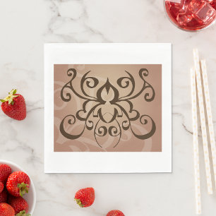 Elegant Tribal Swirl Tattoo Style Napkin