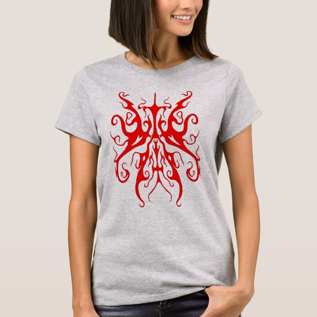 Elegant Tribal Tattoo Design - red T-Shirt (Front)