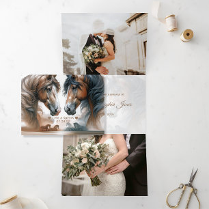 Elegant Trifold Add Photo Wedding Announcement