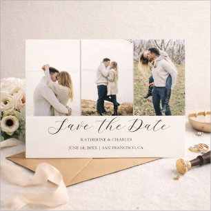 Elegant Trio Multi Photo Save The Date