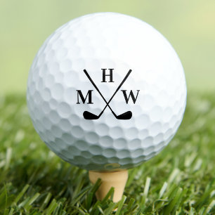 Elegant Triple Initial Monogram Golf Balls