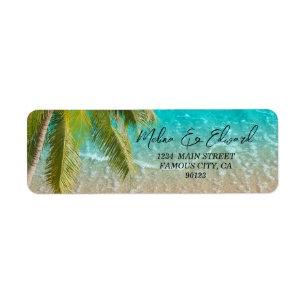 Elegant Tropical Beach Address Label