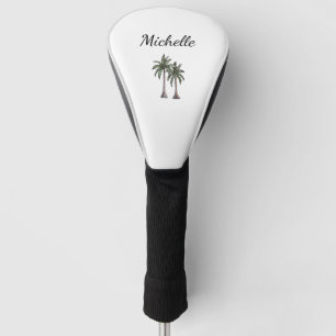 Elegant Tropical Beach Palm Trees Golf Head Cover