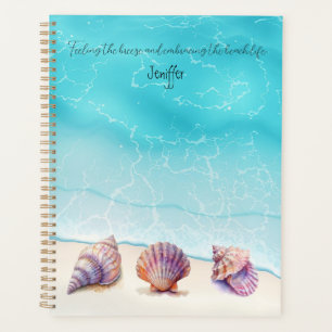 Elegant Tropical Beach Seashells Pearls Nautical Planner