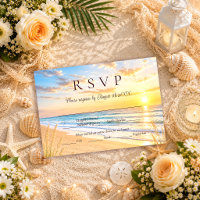 Elegant Tropical Blue Ocean Waves Beach Wedding