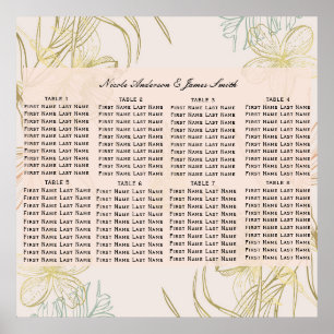 Elegant Tropical Botanical Floral Seating Chart