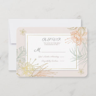 Elegant Tropical Botanical Floral Wedding RSVP Card